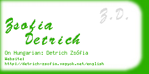 zsofia detrich business card